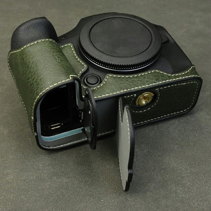 Half Body Camera Cover for Canon EOS R6 Mark III / R6 Mark II / R6 / R5 PU Leather Bottom Case with Battery Access
