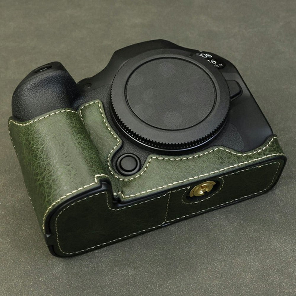 Half Body Camera Cover for Canon EOS R6 Mark III / R6 Mark II / R6 / R5 PU Leather Bottom Case with Battery Access
