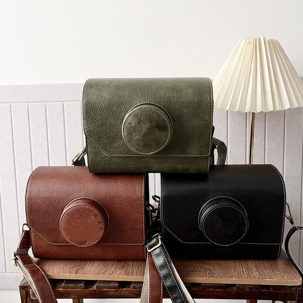 Camera Bag for Canon EOS R50 / EOS R50 V / Ricoh GR III Vintage Style Shoulder Bag Crossbody DSLR Pouch with Adjustable Strap