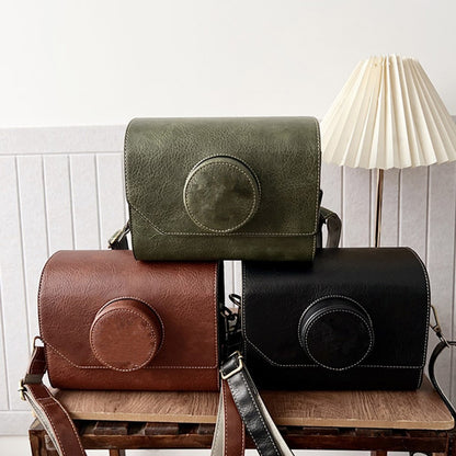Camera Bag for Canon EOS R50 / EOS R50 V / Ricoh GR III Vintage Style Shoulder Bag Crossbody DSLR Pouch with Adjustable Strap
