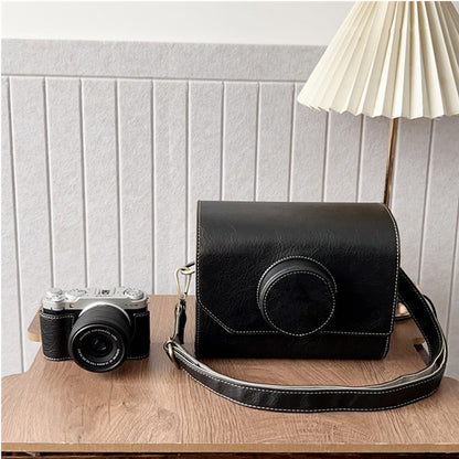 Camera Bag for Canon EOS R50 / EOS R50 V / Ricoh GR III Vintage Style Shoulder Bag Crossbody DSLR Pouch with Adjustable Strap
