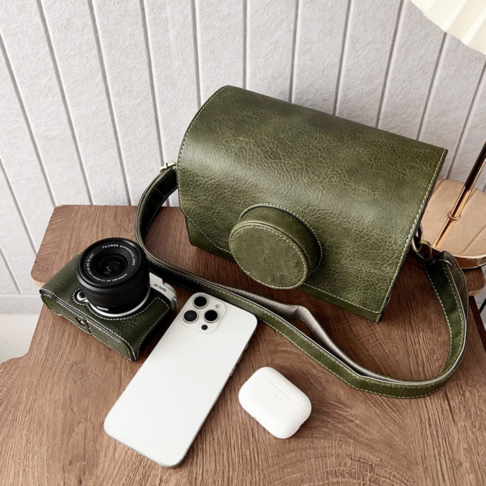 Camera Bag for Canon EOS R50 / EOS R50 V / Ricoh GR III Vintage Style Shoulder Bag Crossbody DSLR Pouch with Adjustable Strap