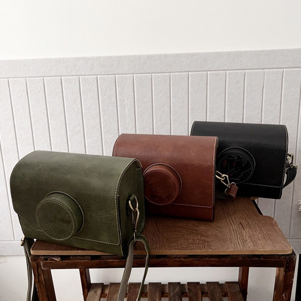 Camera Bag for Canon EOS R50 / EOS R50 V / Ricoh GR III Vintage Style Shoulder Bag Crossbody DSLR Pouch with Adjustable Strap