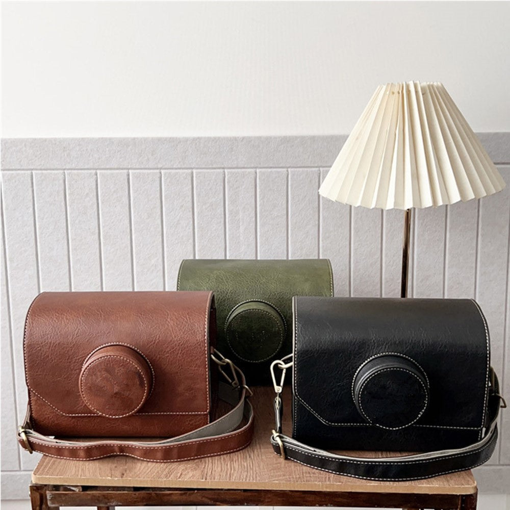 Camera Bag for Canon EOS R50 / EOS R50 V / Ricoh GR III Vintage Style Shoulder Bag Crossbody DSLR Pouch with Adjustable Strap
