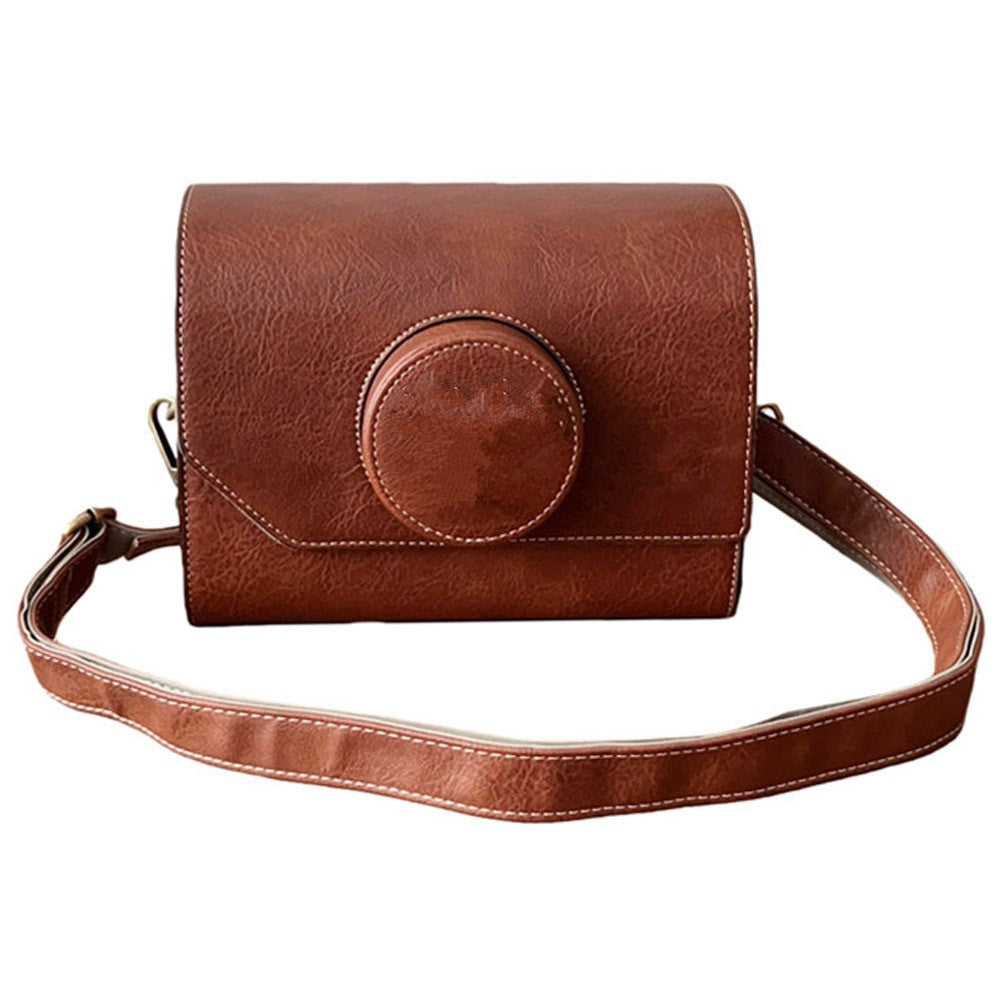 Camera Bag for Canon EOS R50 / EOS R50 V / Ricoh GR III Vintage Style Shoulder Bag Crossbody DSLR Pouch with Adjustable Strap
