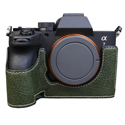For Sony Alpha 7 Mark V / A7R V Camera Case Litchi PU Leather Protective Cover with Battery Access
