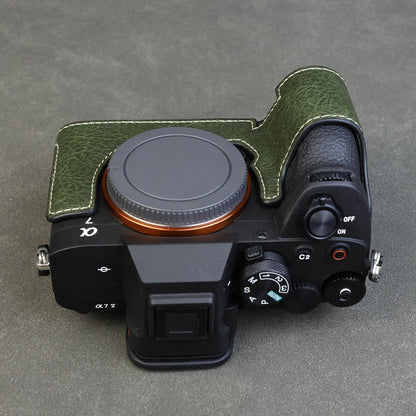 For Sony Alpha 7 Mark V / A7R V Camera Case Litchi PU Leather Protective Cover with Battery Access