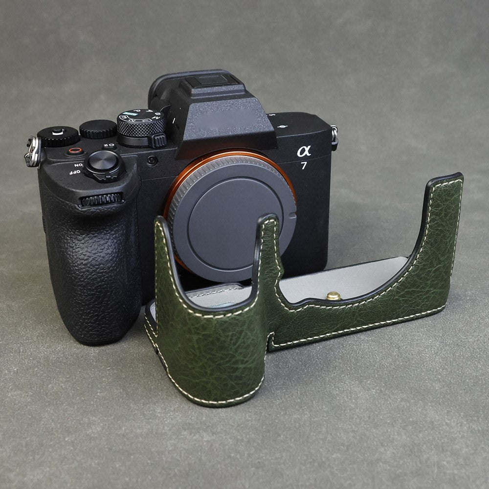 For Sony Alpha 7 Mark V / A7R V Camera Case Litchi PU Leather Protective Cover with Battery Access