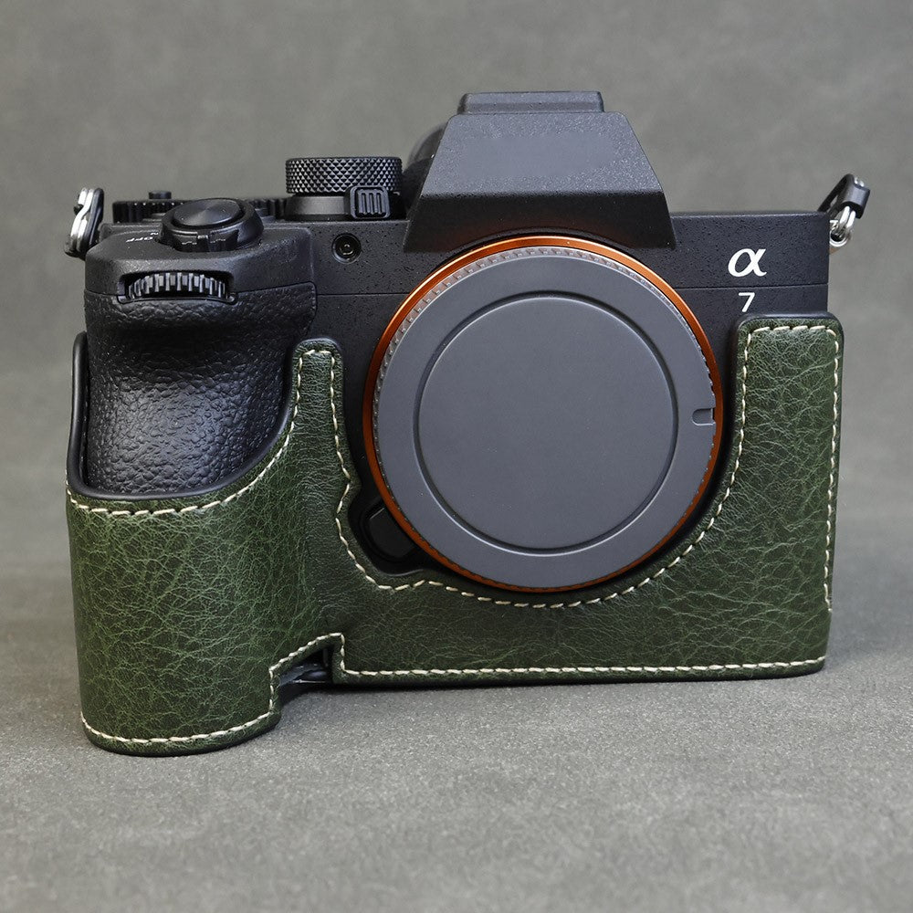 For Sony Alpha 7 Mark V / A7R V Camera Case Litchi PU Leather Protective Cover with Battery Access