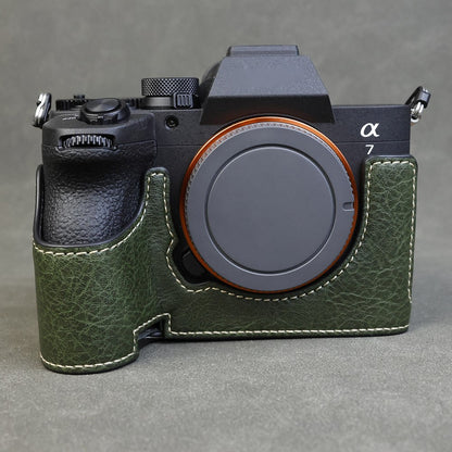 For Sony Alpha 7 Mark V / A7R V Camera Case Litchi PU Leather Protective Cover with Battery Access