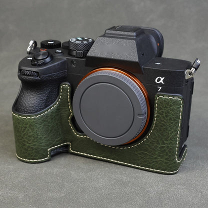 For Sony Alpha 7 Mark V / A7R V Camera Case Litchi PU Leather Protective Cover with Battery Access
