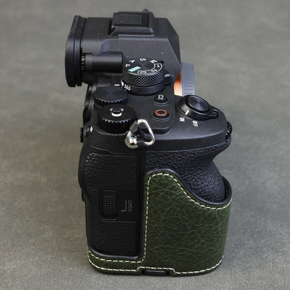 For Sony Alpha 7 Mark V / A7R V Camera Case Litchi PU Leather Protective Cover with Battery Access