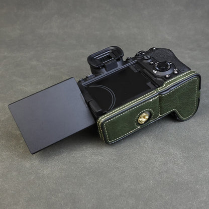 For Sony Alpha 7 Mark V / A7R V Camera Case Litchi PU Leather Protective Cover with Battery Access
