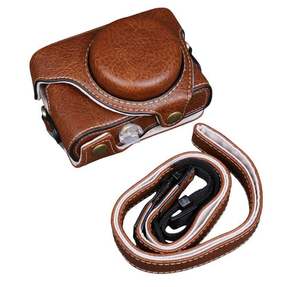 Camera Bag for Canon SX740 HS  /  SX730 HS  /  SX720 HS Buffalo Texture PU Leather Case with Shoulder Strap