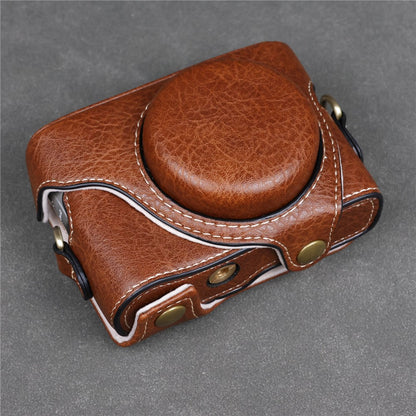 Camera Bag for Canon SX740 HS  /  SX730 HS  /  SX720 HS Buffalo Texture PU Leather Case with Shoulder Strap
