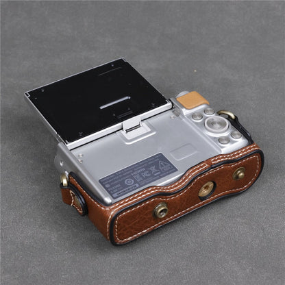 Camera Bag for Canon SX740 HS  /  SX730 HS  /  SX720 HS Buffalo Texture PU Leather Case with Shoulder Strap