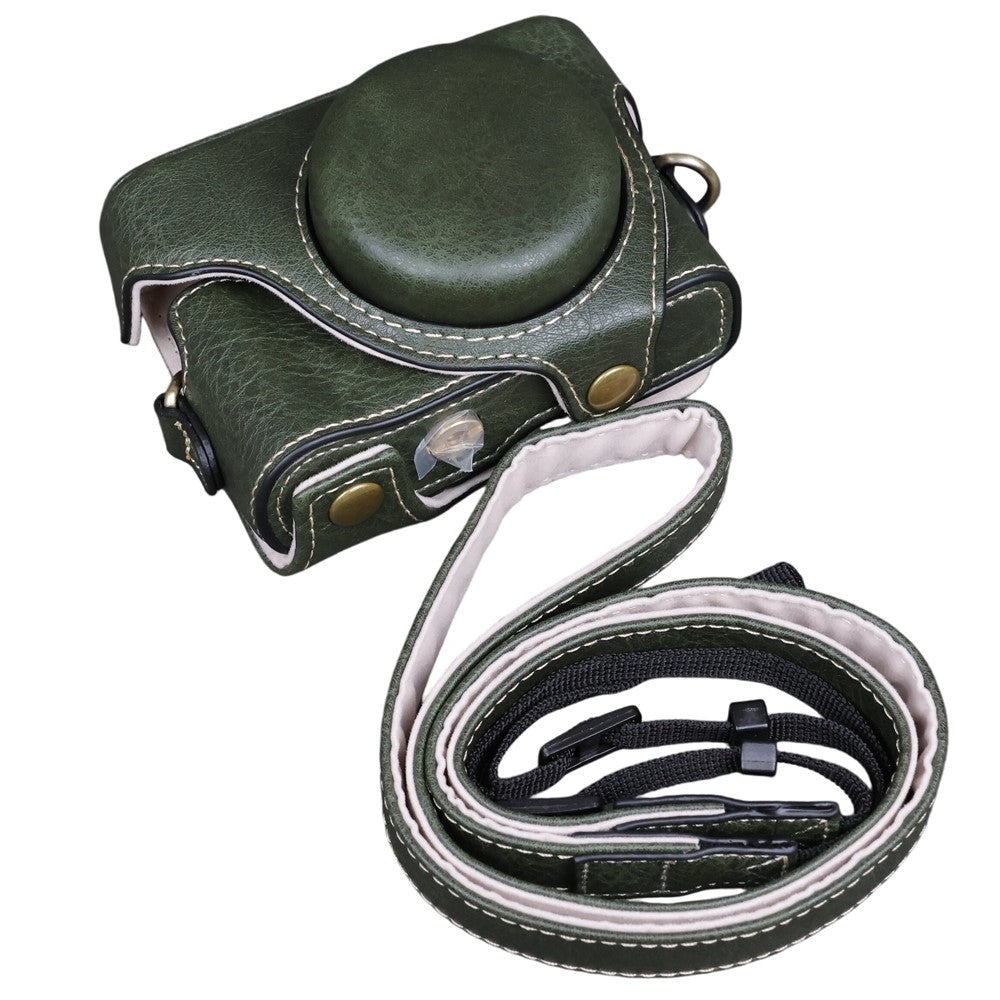 Camera Bag for Canon SX740 HS  /  SX730 HS  /  SX720 HS Buffalo Texture PU Leather Case with Shoulder Strap