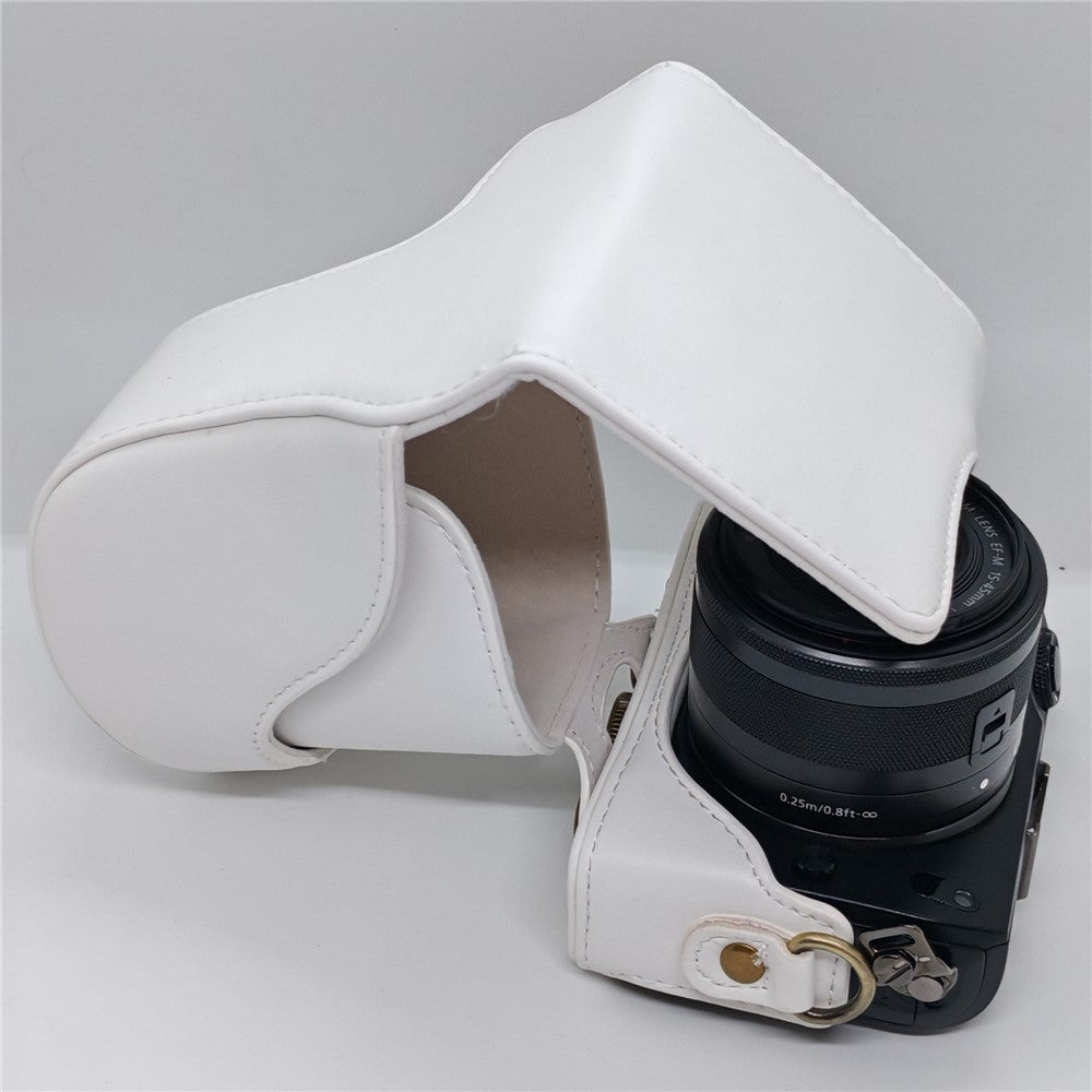 Camera Case for Canon EOS M  /  M10  /  M100  /  M200 Retro Style PU Leather Protective Cover with Shoulder Strap Retro Style