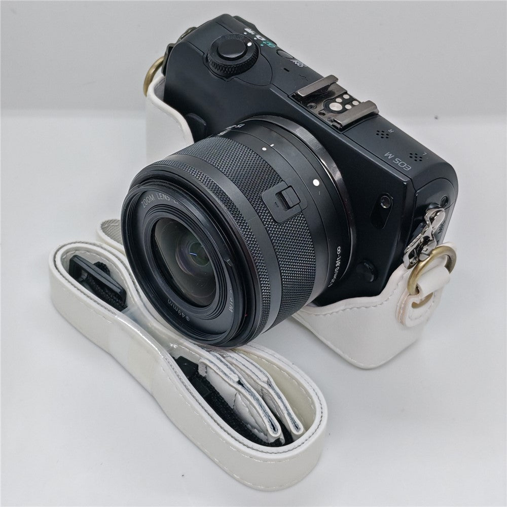 Camera Case for Canon EOS M  /  M10  /  M100  /  M200 Retro Style PU Leather Protective Cover with Shoulder Strap Retro Style