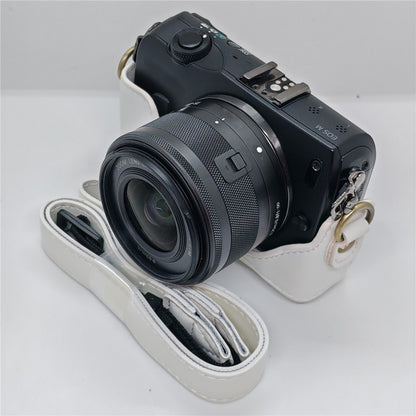 Camera Case for Canon EOS M  /  M10  /  M100  /  M200 Retro Style PU Leather Protective Cover with Shoulder Strap Retro Style