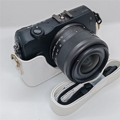 Camera Case for Canon EOS M  /  M10  /  M100  /  M200 Retro Style PU Leather Protective Cover with Shoulder Strap Retro Style
