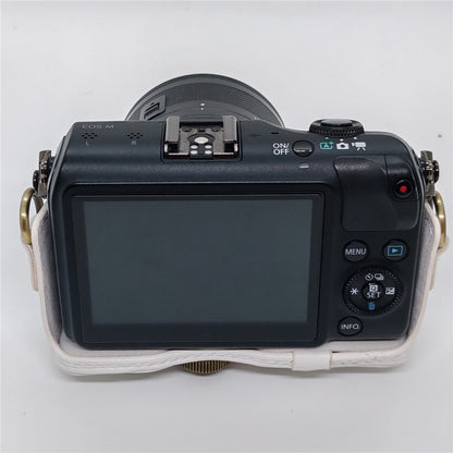 Camera Case for Canon EOS M  /  M10  /  M100  /  M200 Retro Style PU Leather Protective Cover with Shoulder Strap Retro Style