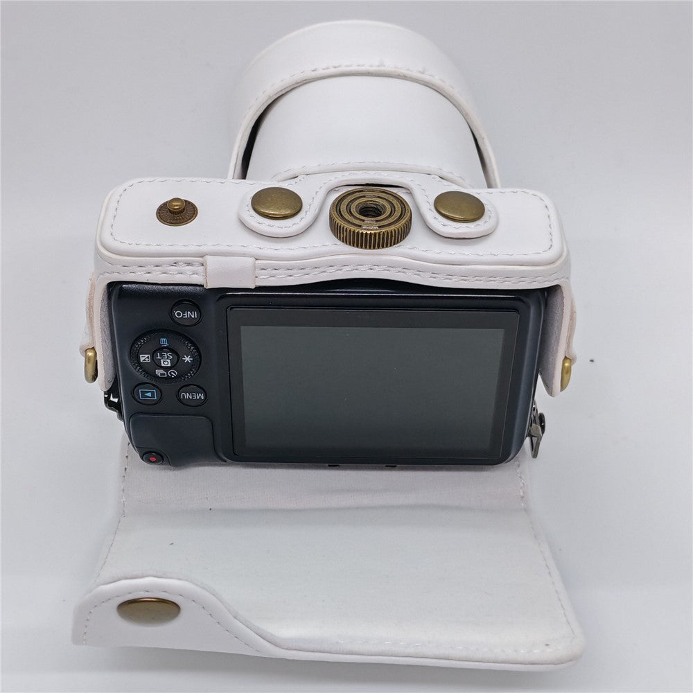 Camera Case for Canon EOS M  /  M10  /  M100  /  M200 Retro Style PU Leather Protective Cover with Shoulder Strap Retro Style