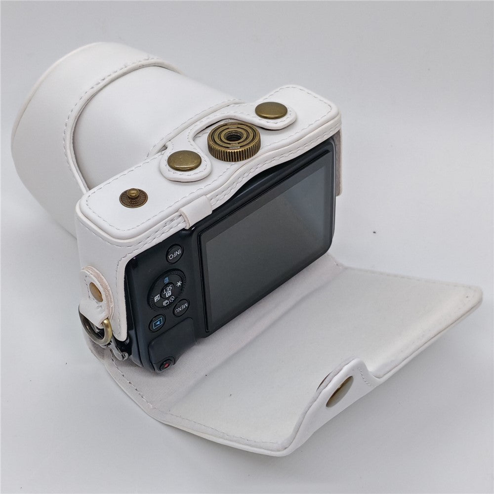 Camera Case for Canon EOS M  /  M10  /  M100  /  M200 Retro Style PU Leather Protective Cover with Shoulder Strap Retro Style