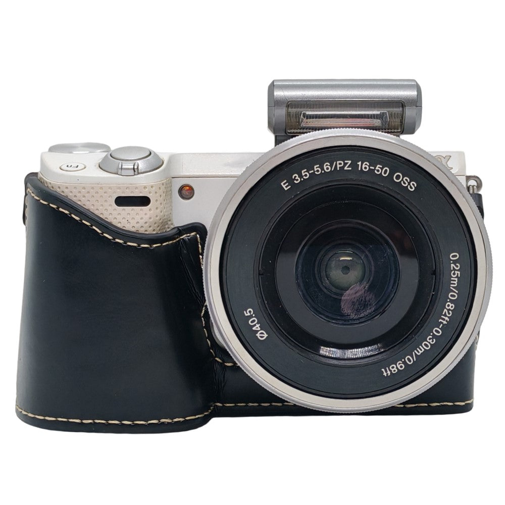 Camera Half Case for Sony NEX-5  /  NEX-5C  /  NEX-5T  /  NEX-5R PU Leather Bottom Grip Cover with Battery Access Tripod Compatible Access