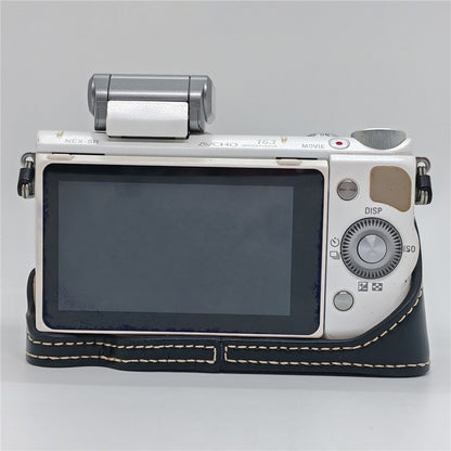 Camera Half Case for Sony NEX-5  /  NEX-5C  /  NEX-5T  /  NEX-5R PU Leather Bottom Grip Cover with Battery Access Tripod Compatible Access