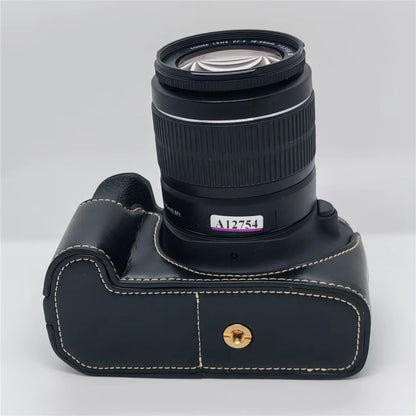 Camera Case for Canon EOS 500D  /  550D  /  1000D  /  1100D  /  1200D  /  1300D  /  1500D PU Leather Bottom Half Cover Removable Battery Base with Wrist Strap