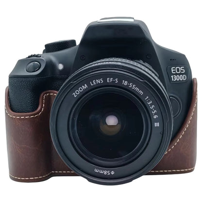 Camera Case for Canon EOS 500D  /  550D  /  1000D  /  1100D  /  1200D  /  1300D  /  1500D PU Leather Bottom Half Cover with Opening Battery Access