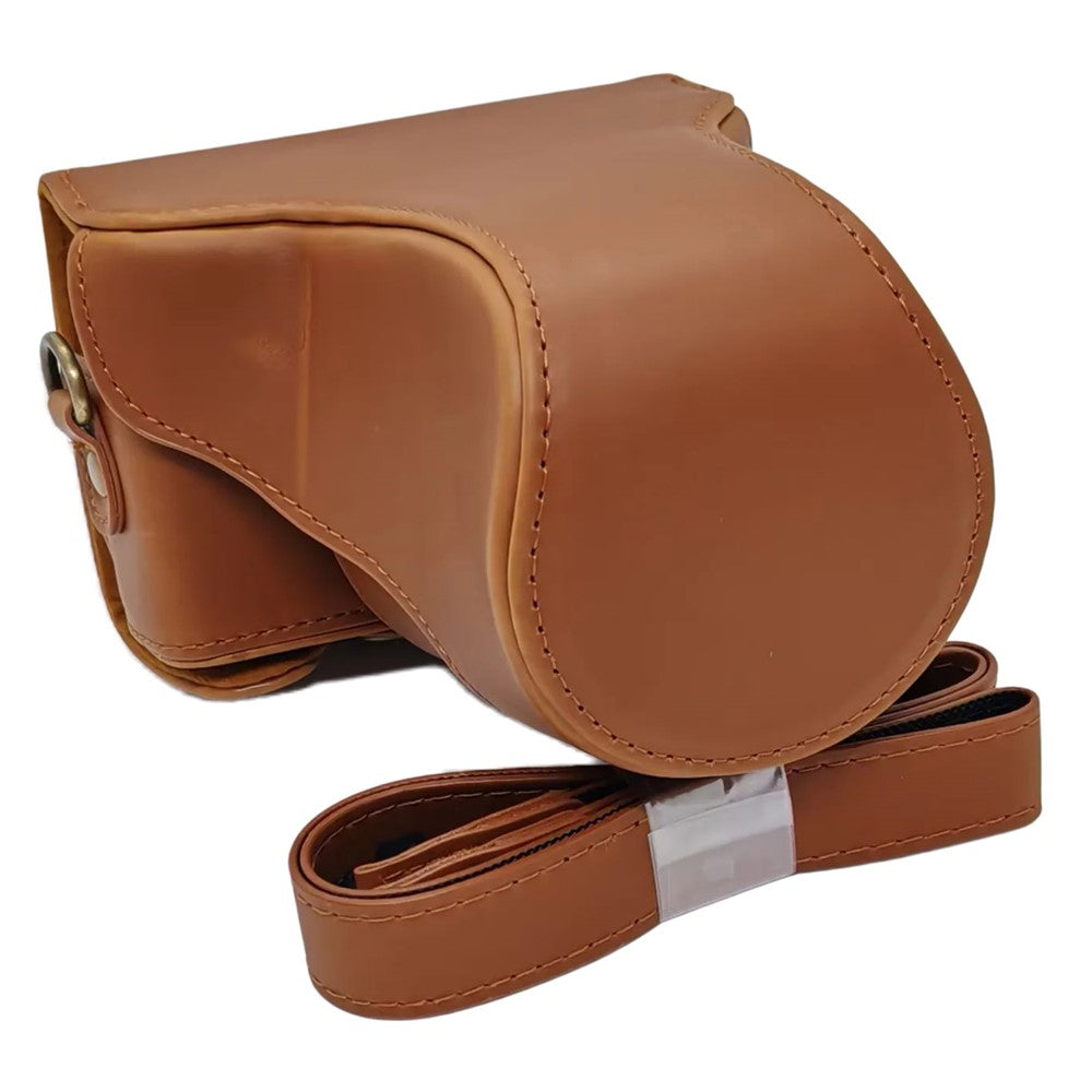 Camera Leather Case for Nikon J1  /  J2 Half Cover Body Bag with Shoulder Strap PU Leather Protective Cover