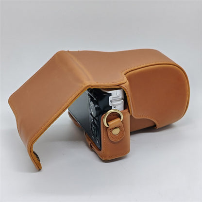 Camera Leather Case for Nikon J1  /  J2 Half Cover Body Bag with Shoulder Strap PU Leather Protective Cover