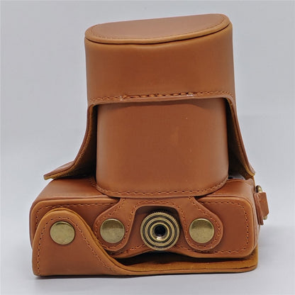 Camera Leather Case for Nikon J1  /  J2 Half Cover Body Bag with Shoulder Strap PU Leather Protective Cover
