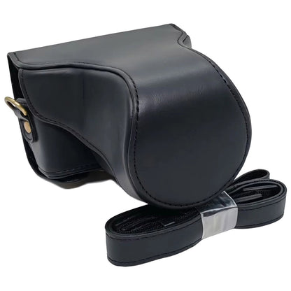 Camera Leather Case for Nikon J1  /  J2 Half Cover Body Bag with Shoulder Strap PU Leather Protective Cover