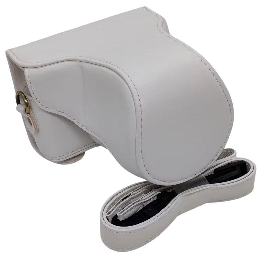 Camera Leather Case for Nikon J1  /  J2 Half Cover Body Bag with Shoulder Strap PU Leather Protective Cover