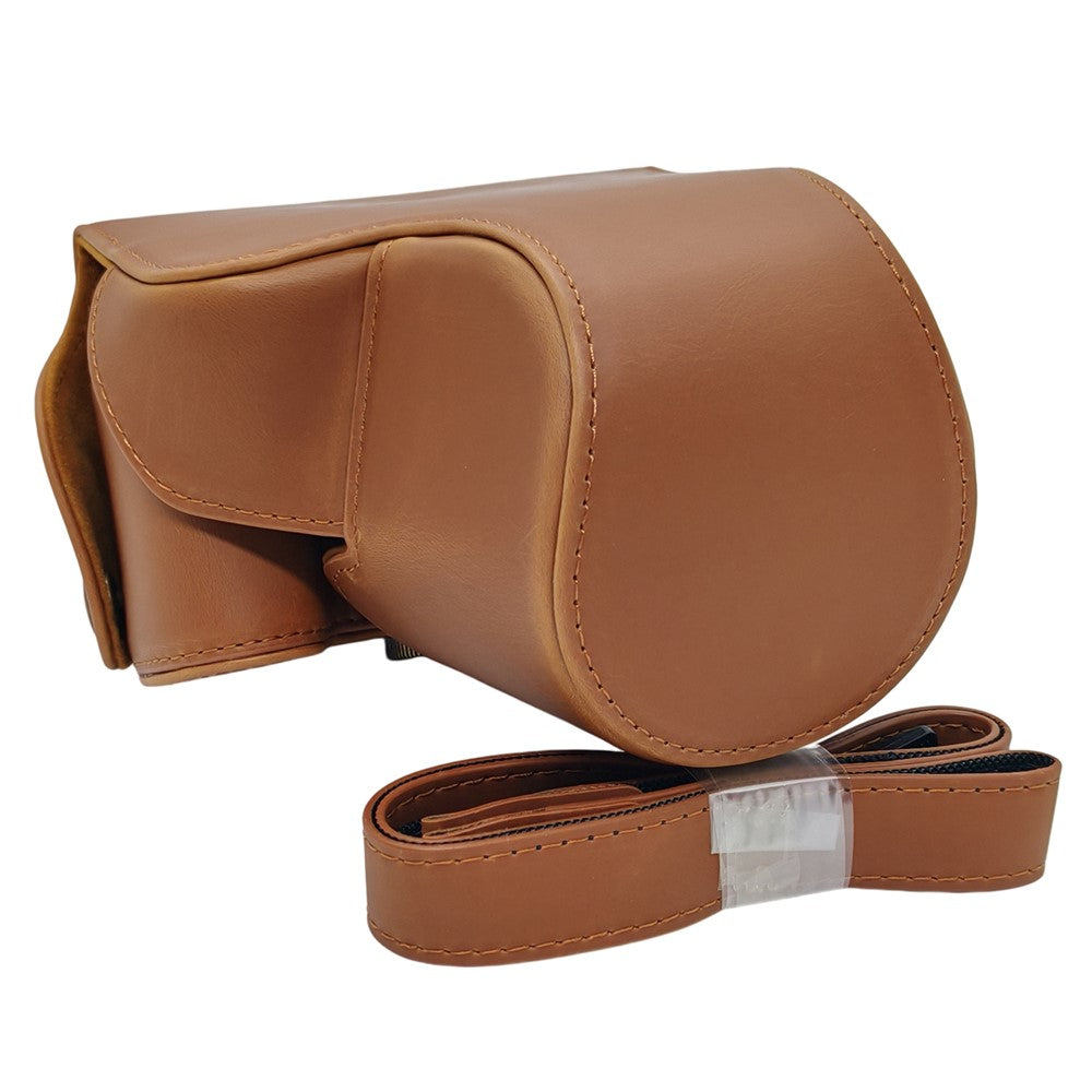 For Canon SX50 HS Camera Case PU Leather Retro Style Protective Cover with Shoulder Strap
