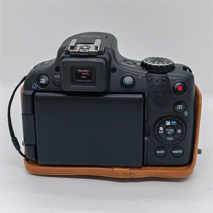 For Canon SX50 HS Camera Case PU Leather Retro Style Protective Cover with Shoulder Strap