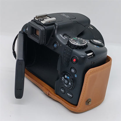For Canon SX50 HS Camera Case PU Leather Retro Style Protective Cover with Shoulder Strap