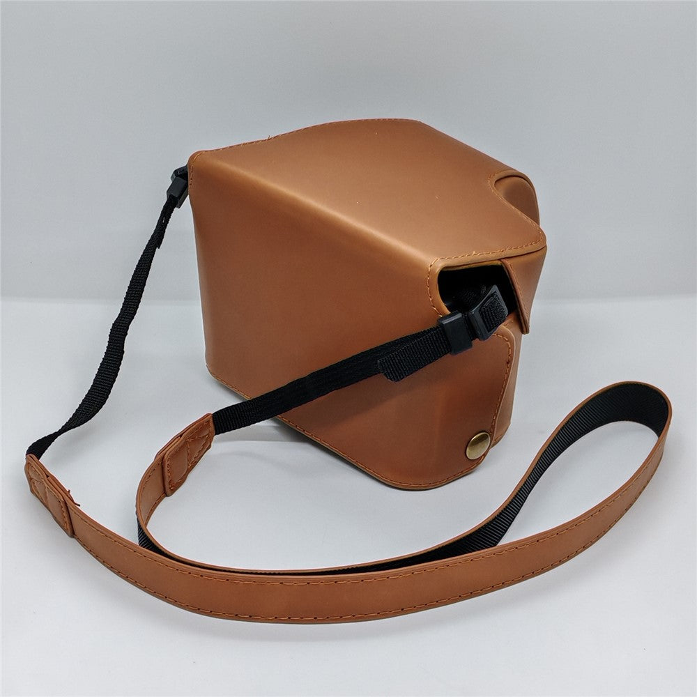 For Canon SX50 HS Camera Case PU Leather Retro Style Protective Cover with Shoulder Strap