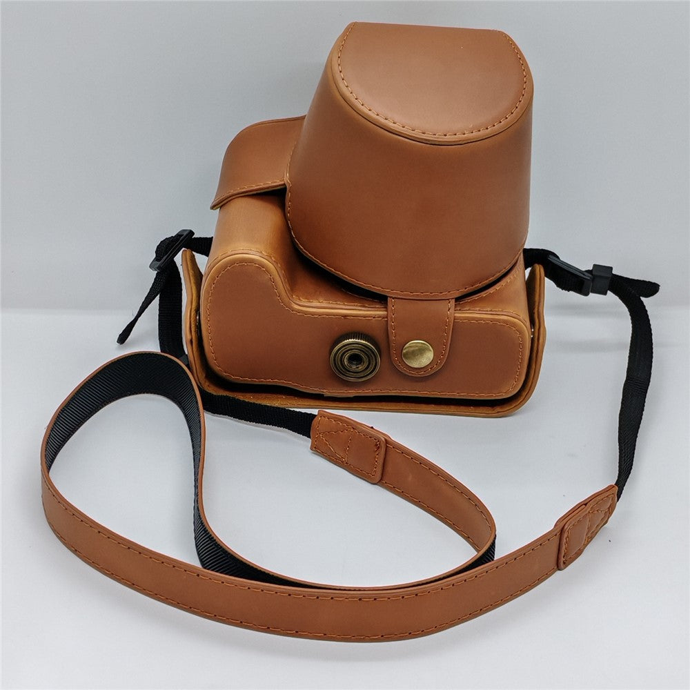 For Canon SX50 HS Camera Case PU Leather Retro Style Protective Cover with Shoulder Strap