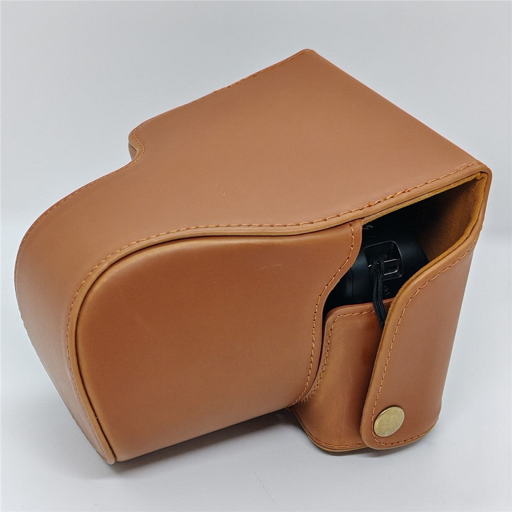 For Canon SX50 HS Camera Case PU Leather Retro Style Protective Cover with Shoulder Strap