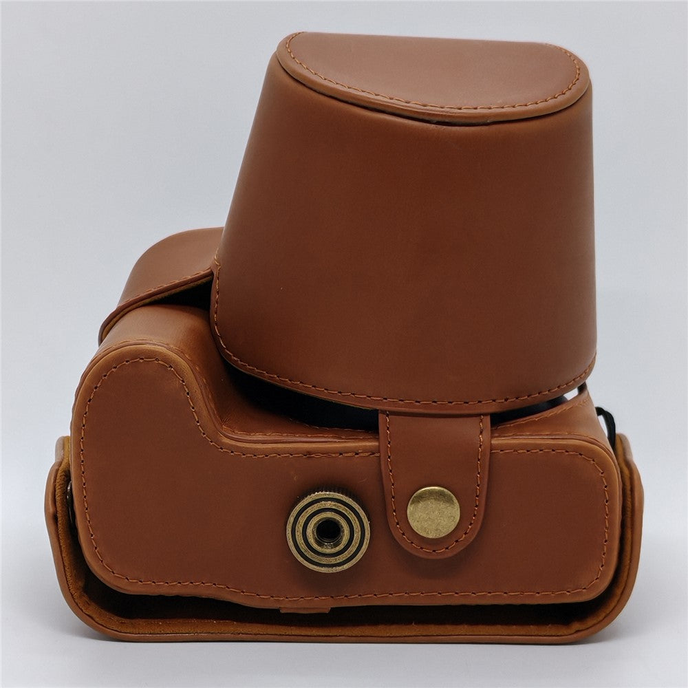 For Canon SX50 HS Camera Case PU Leather Retro Style Protective Cover with Shoulder Strap