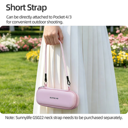 SUNNYLIFE OP4-B205 For DJI Osmo Pocket 4 / 3 Carrying Case Waterproof Leather Portable Storage Bag with Wrist Strap (without Shoulder Strap)