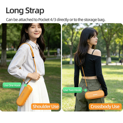 SUNNYLIFE OP4-B205 For DJI Osmo Pocket 4 / 3 Carrying Case Waterproof Leather Portable Storage Bag with Wrist Strap (without Shoulder Strap)