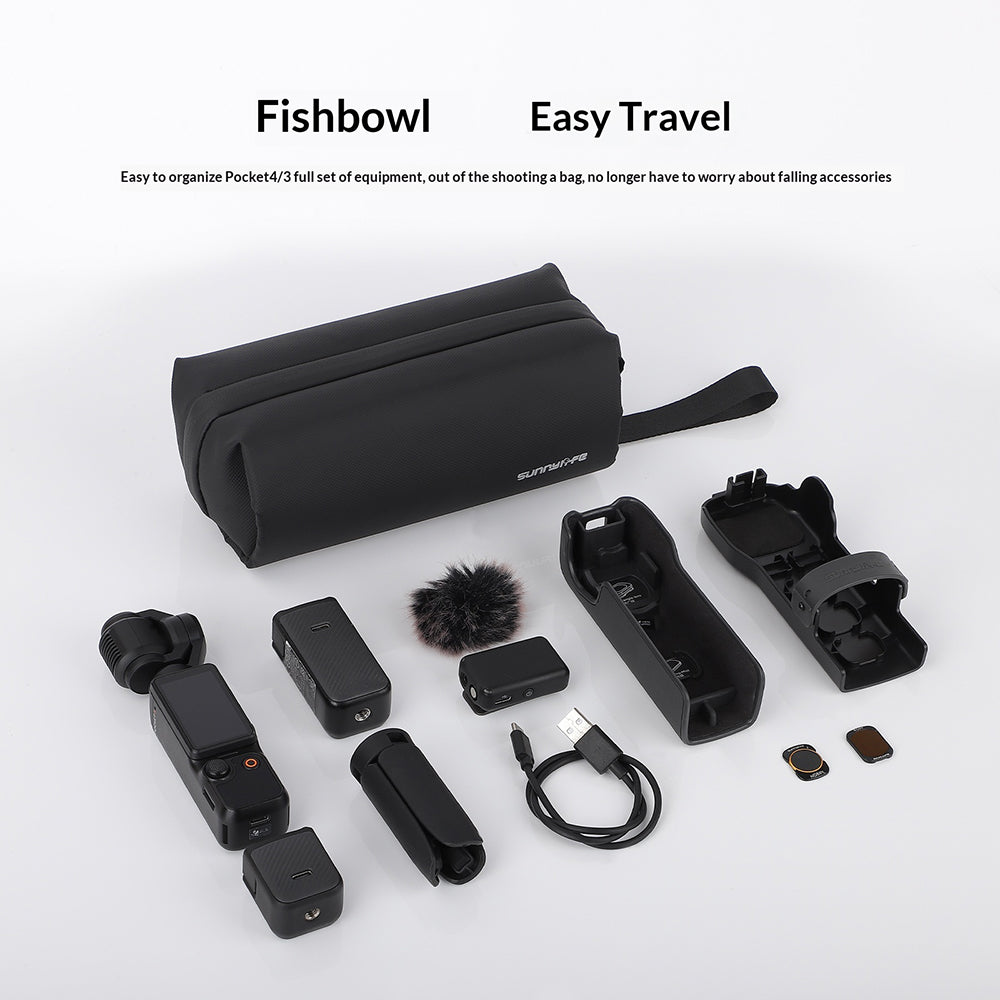 SUNNYLIFE For DJI Osmo Pocket 3/4 Large Capacity Carrying Case Crossbody Bag Portable Storage Pouch
