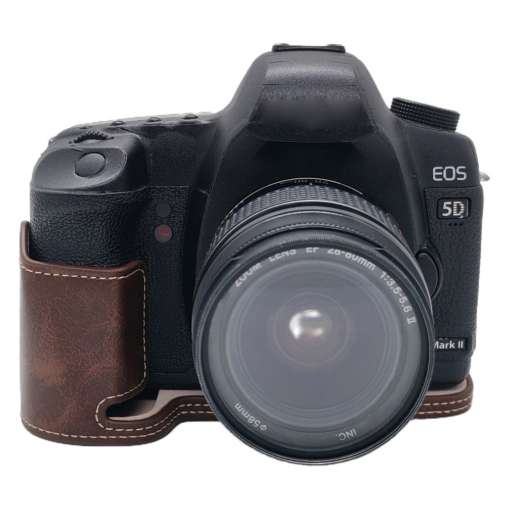 Half Case for Canon EOS 5D Mark II  /  Mark III  /  Mark IV Detachable Battery Design PU Leather Camera Grip Cover
