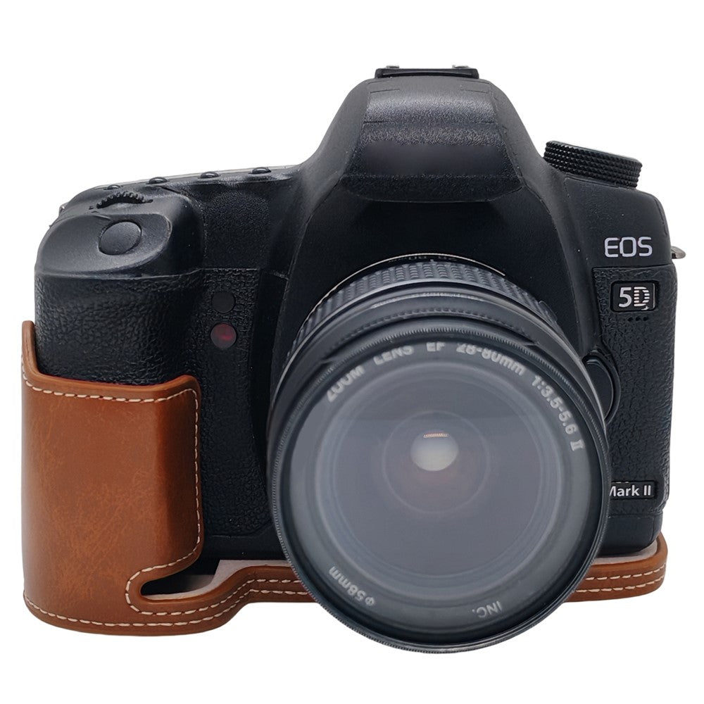 Half Case for Canon EOS 5D Mark II  /  Mark III  /  Mark IV Detachable Battery Design PU Leather Camera Grip Cover