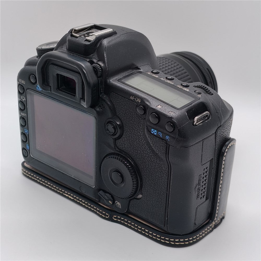Half Case for Canon EOS 5D Mark II  /  Mark III  /  Mark IV Detachable Battery Design PU Leather Camera Grip Cover with Wrist Strap